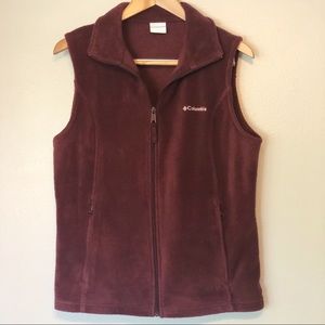 Columbia Red Fleece Vest Size Large